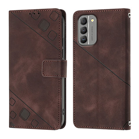 Coque Portefeuille Livre Cuir Etui Clapet YB1 pour Nokia G400 5G Marron