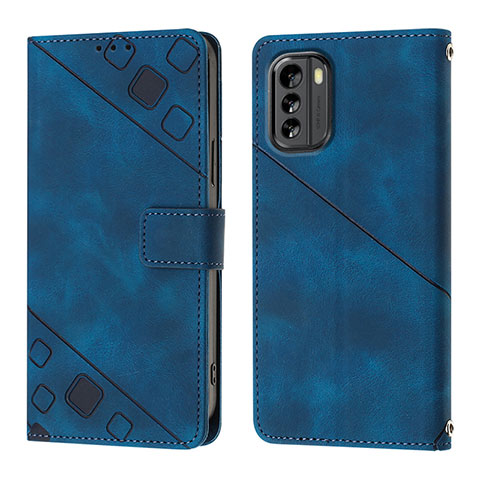 Coque Portefeuille Livre Cuir Etui Clapet YB1 pour Nokia G60 5G Bleu