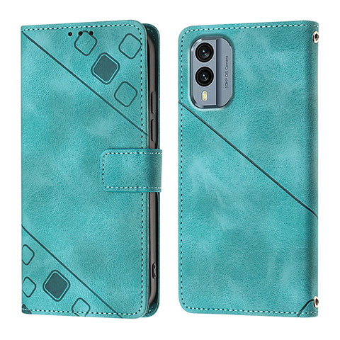 Coque Portefeuille Livre Cuir Etui Clapet YB1 pour Nokia X30 5G Vert