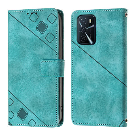 Coque Portefeuille Livre Cuir Etui Clapet YB1 pour Oppo A54s Vert