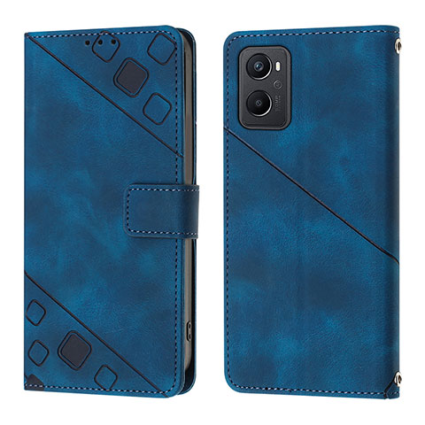 Coque Portefeuille Livre Cuir Etui Clapet YB1 pour Oppo A96 4G Bleu