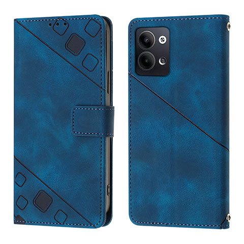 Coque Portefeuille Livre Cuir Etui Clapet YB1 pour Oppo Reno9 5G Bleu