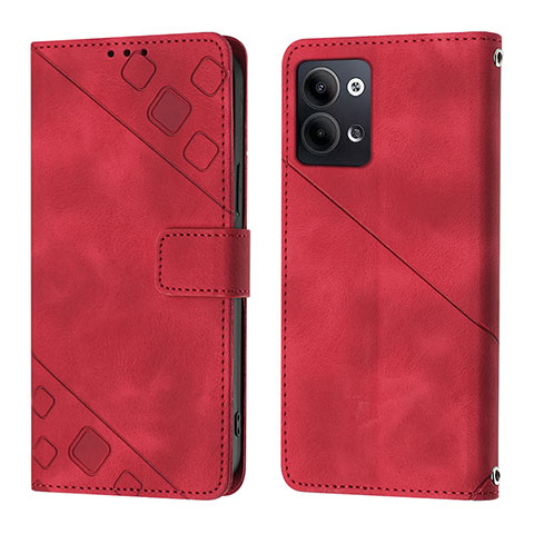 Coque Portefeuille Livre Cuir Etui Clapet YB1 pour Oppo Reno9 5G Rouge