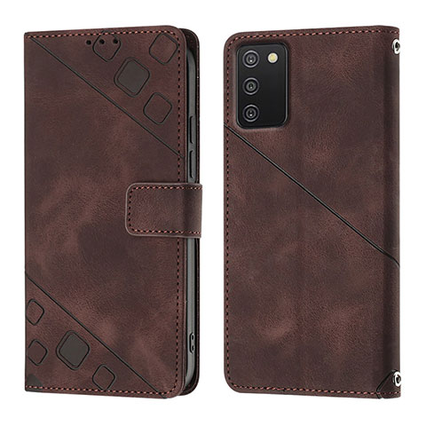 Coque Portefeuille Livre Cuir Etui Clapet YB1 pour Samsung Galaxy A03s Marron