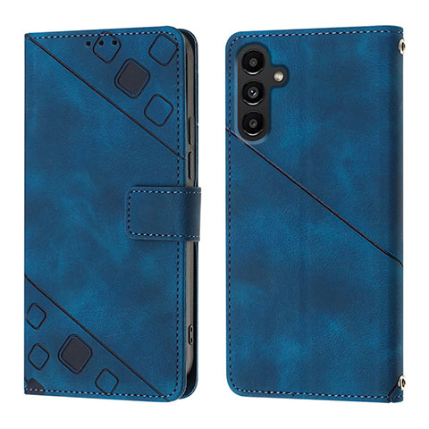 Coque Portefeuille Livre Cuir Etui Clapet YB1 pour Samsung Galaxy A04s Bleu