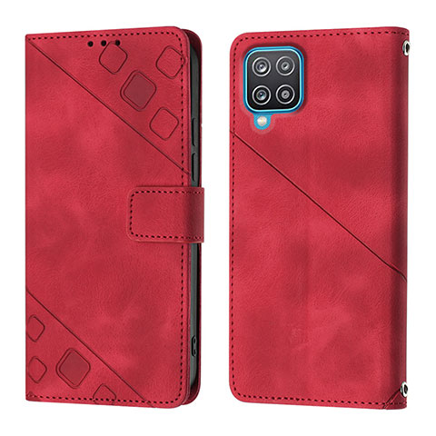 Coque Portefeuille Livre Cuir Etui Clapet YB1 pour Samsung Galaxy A12 5G Rouge