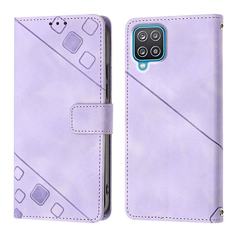 Coque Portefeuille Livre Cuir Etui Clapet YB1 pour Samsung Galaxy A12 Nacho Violet