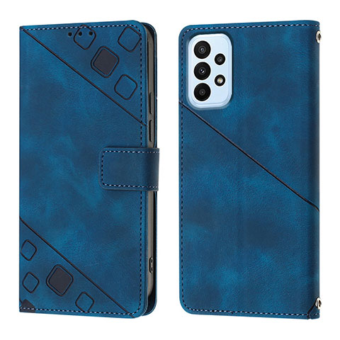 Coque Portefeuille Livre Cuir Etui Clapet YB1 pour Samsung Galaxy A13 4G Bleu