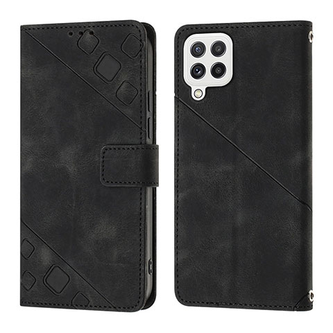 Coque Portefeuille Livre Cuir Etui Clapet YB1 pour Samsung Galaxy A22 4G Noir