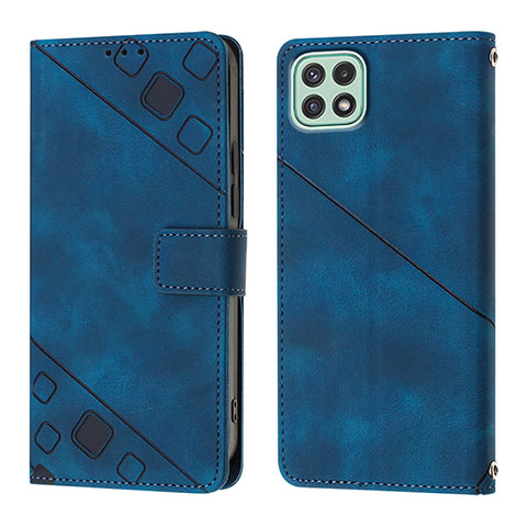 Coque Portefeuille Livre Cuir Etui Clapet YB1 pour Samsung Galaxy A22 5G Bleu