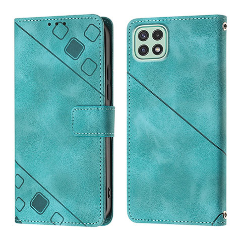 Coque Portefeuille Livre Cuir Etui Clapet YB1 pour Samsung Galaxy A22s 5G Vert