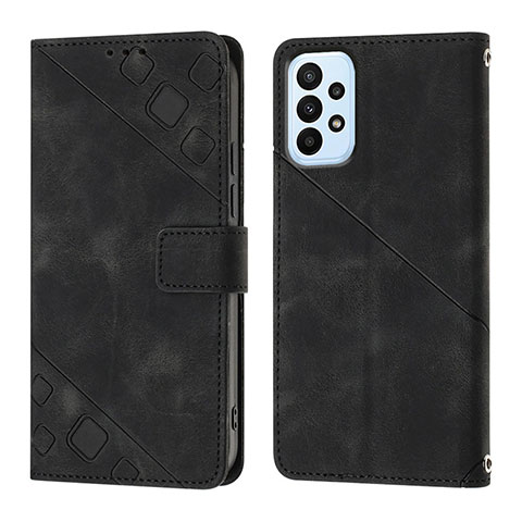 Coque Portefeuille Livre Cuir Etui Clapet YB1 pour Samsung Galaxy A23 5G Noir