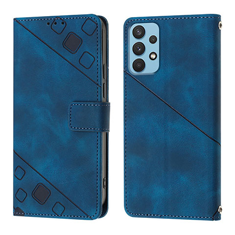 Coque Portefeuille Livre Cuir Etui Clapet YB1 pour Samsung Galaxy A32 4G Bleu