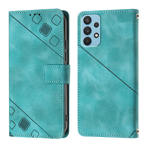 Coque Portefeuille Livre Cuir Etui Clapet YB1 pour Samsung Galaxy A32 4G Vert