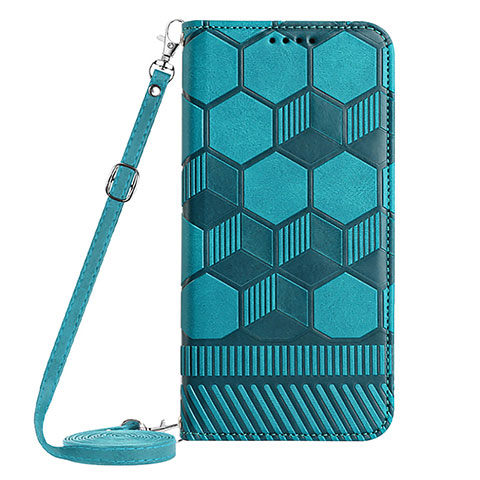 Coque Portefeuille Livre Cuir Etui Clapet YB1 pour Samsung Galaxy A34 5G Cyan