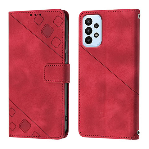 Coque Portefeuille Livre Cuir Etui Clapet YB1 pour Samsung Galaxy A52 4G Rouge