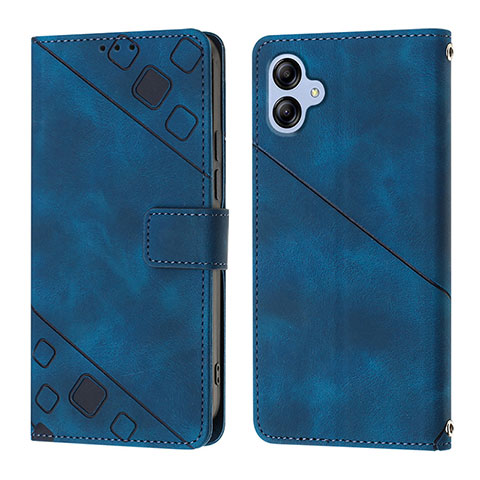 Coque Portefeuille Livre Cuir Etui Clapet YB1 pour Samsung Galaxy F04 Bleu