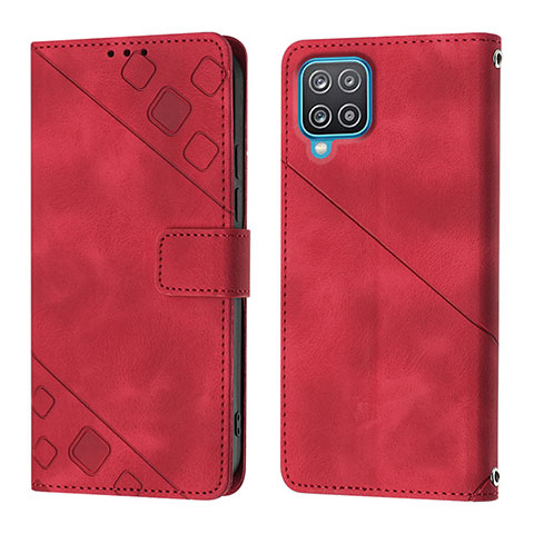 Coque Portefeuille Livre Cuir Etui Clapet YB1 pour Samsung Galaxy F12 Rouge