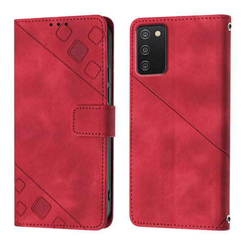 Coque Portefeuille Livre Cuir Etui Clapet YB1 pour Samsung Galaxy M02s Rouge