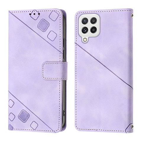 Coque Portefeuille Livre Cuir Etui Clapet YB1 pour Samsung Galaxy M32 4G Violet