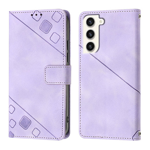 Coque Portefeuille Livre Cuir Etui Clapet YB1 pour Samsung Galaxy S25 5G Violet Clair