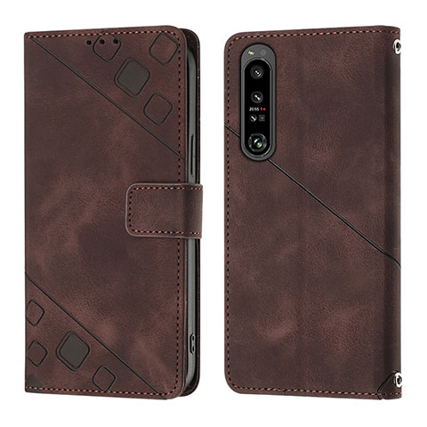 Coque Portefeuille Livre Cuir Etui Clapet YB1 pour Sony Xperia 1 IV Marron