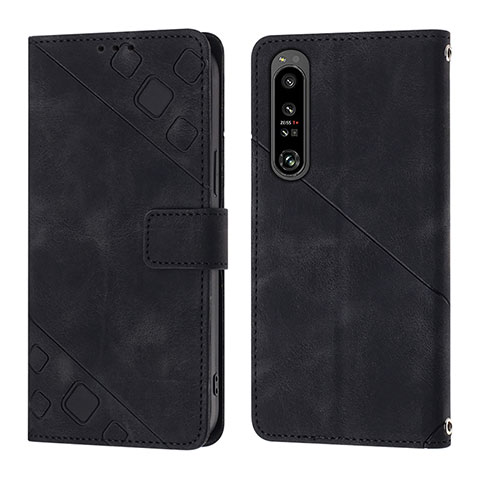 Coque Portefeuille Livre Cuir Etui Clapet YB1 pour Sony Xperia 1 IV Noir