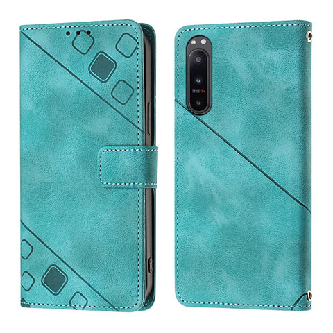 Coque Portefeuille Livre Cuir Etui Clapet YB1 pour Sony Xperia 5 IV Vert