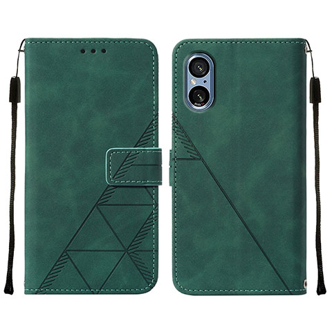 Coque Portefeuille Livre Cuir Etui Clapet YB1 pour Sony Xperia 5 V Vert