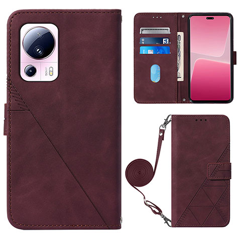 Coque Portefeuille Livre Cuir Etui Clapet YB1 pour Xiaomi Civi 2 5G Rouge