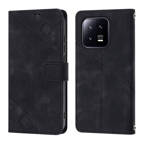 Coque Portefeuille Livre Cuir Etui Clapet YB1 pour Xiaomi Mi 13 5G Noir