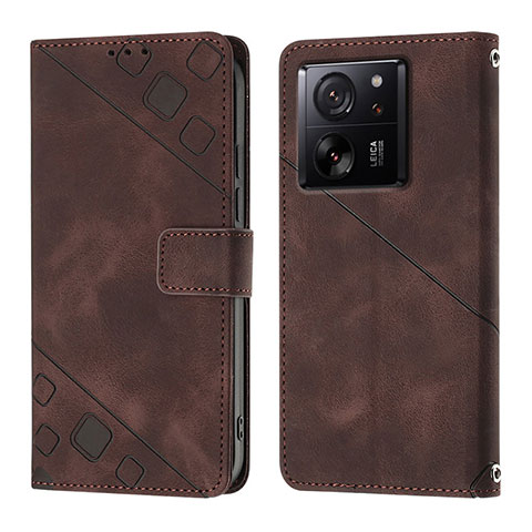 Coque Portefeuille Livre Cuir Etui Clapet YB1 pour Xiaomi Mi 13T 5G Marron