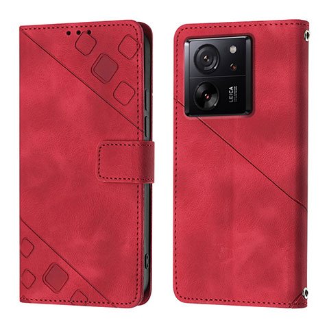 Coque Portefeuille Livre Cuir Etui Clapet YB1 pour Xiaomi Mi 13T 5G Rouge