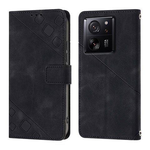 Coque Portefeuille Livre Cuir Etui Clapet YB1 pour Xiaomi Mi 13T Pro 5G Noir