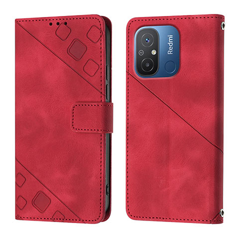Coque Portefeuille Livre Cuir Etui Clapet YB1 pour Xiaomi Poco C55 Rouge