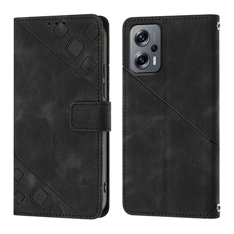 Coque Portefeuille Livre Cuir Etui Clapet YB1 pour Xiaomi Poco X4 GT 5G Noir