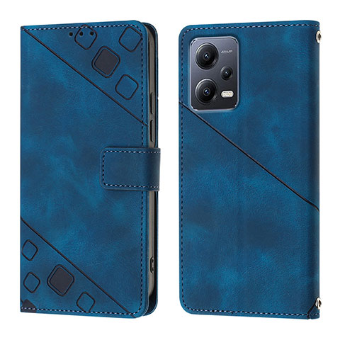 Coque Portefeuille Livre Cuir Etui Clapet YB1 pour Xiaomi Poco X5 5G Bleu