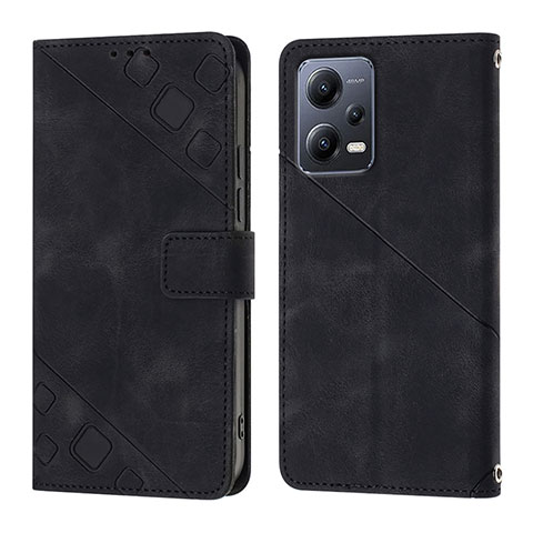 Coque Portefeuille Livre Cuir Etui Clapet YB1 pour Xiaomi Poco X5 5G Noir