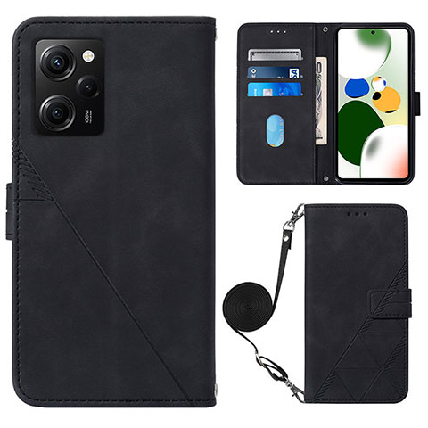 Coque Portefeuille Livre Cuir Etui Clapet YB1 pour Xiaomi Poco X5 Pro 5G Noir