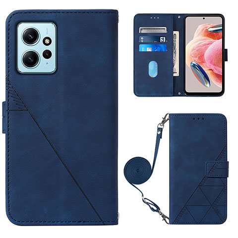 Coque Portefeuille Livre Cuir Etui Clapet YB1 pour Xiaomi Redmi Note 12 4G Bleu