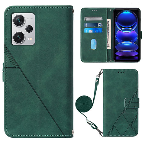 Coque Portefeuille Livre Cuir Etui Clapet YB1 pour Xiaomi Redmi Note 12 Pro+ Plus 5G Vert