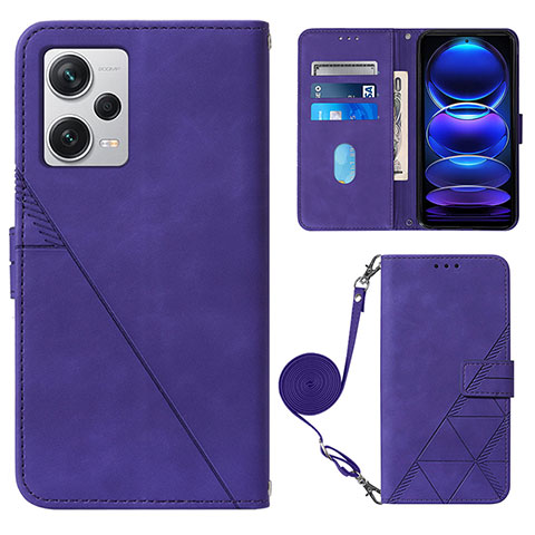 Coque Portefeuille Livre Cuir Etui Clapet YB1 pour Xiaomi Redmi Note 12 Pro+ Plus 5G Violet