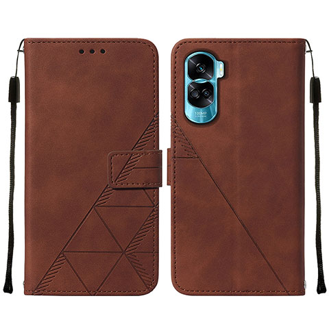 Coque Portefeuille Livre Cuir Etui Clapet YB2 pour Huawei Honor 90 Lite 5G Marron