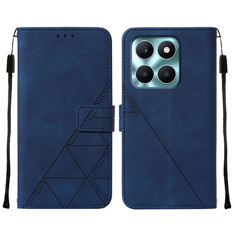 Coque Portefeuille Livre Cuir Etui Clapet YB2 pour Huawei Honor X6a Bleu