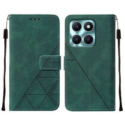 Coque Portefeuille Livre Cuir Etui Clapet YB2 pour Huawei Honor X6a Vert