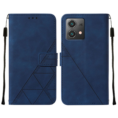 Coque Portefeuille Livre Cuir Etui Clapet YB2 pour Motorola Moto G84 5G Bleu