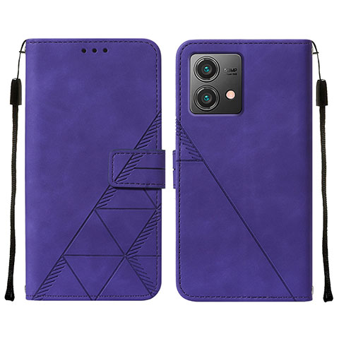 Coque Portefeuille Livre Cuir Etui Clapet YB2 pour Motorola Moto G84 5G Violet