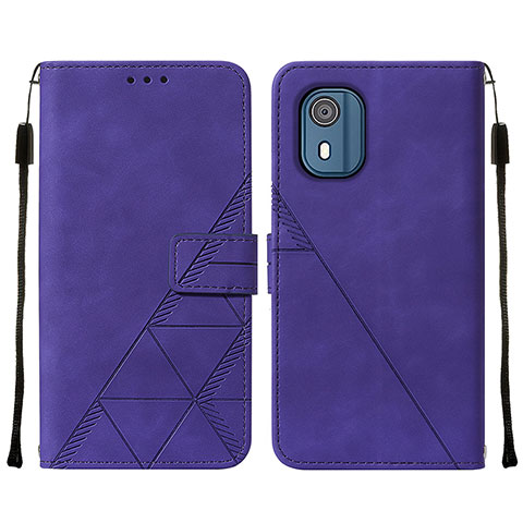 Coque Portefeuille Livre Cuir Etui Clapet YB2 pour Nokia C02 Violet