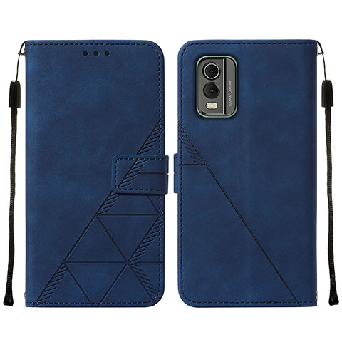 Coque Portefeuille Livre Cuir Etui Clapet YB2 pour Nokia C210 Bleu