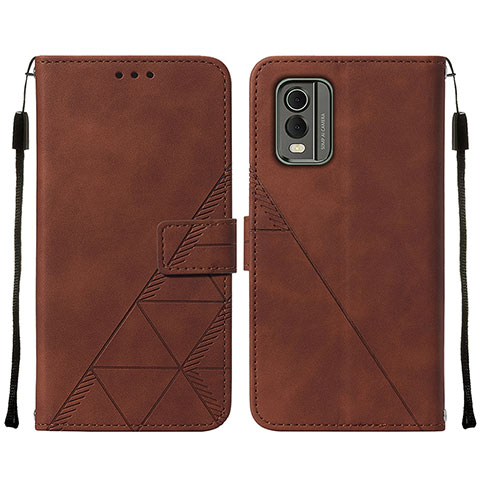 Coque Portefeuille Livre Cuir Etui Clapet YB2 pour Nokia C210 Marron